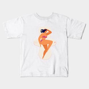 Woman sleeping on the water Kids T-Shirt